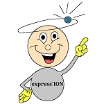 Express ION mascotte couleur texte noir 150 150